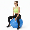 Piłka fitness 55 cm do ćwiczeń pilates i jogi z pompką, gimnastyczna, niebieska