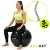 Piłka fitness 85 cm do ćwiczeń pilates i jogi z pompką, gimnastyczna, czarna