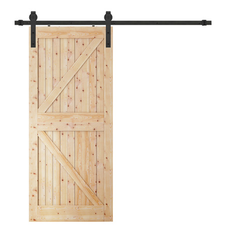System drzwi przesuwnych 183 cm barn door z ozdobnymi okuciami, prowadnica do 100 kg czarny