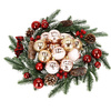Bombki choinkowe 6 cm 24 szt. rose gold brokatowe zestaw choinkowy