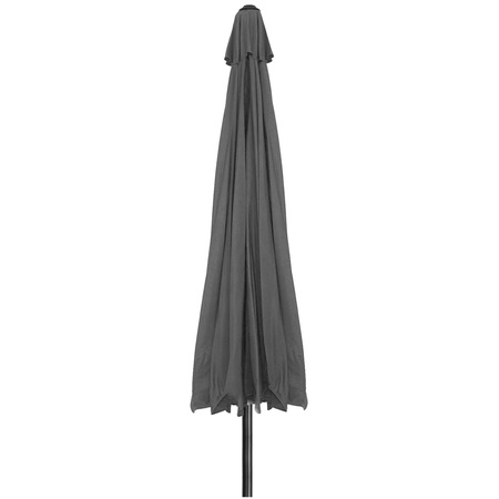 Parasol ogrodowy 410 cm składany, z korbką duży wodoodporny ciemnoszary