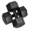 Hantle 2x10kg hexagonalne do ćwiczeń fitness ciężarki zestaw 2 szt. czarne