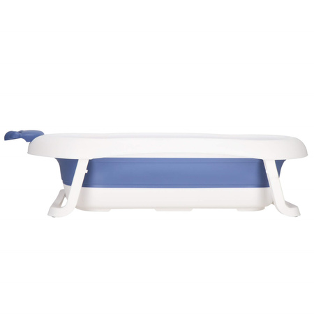Wanienka dla niemowląt składana 40 L 83x50x22,5 cm z korkiem biało-niebieska