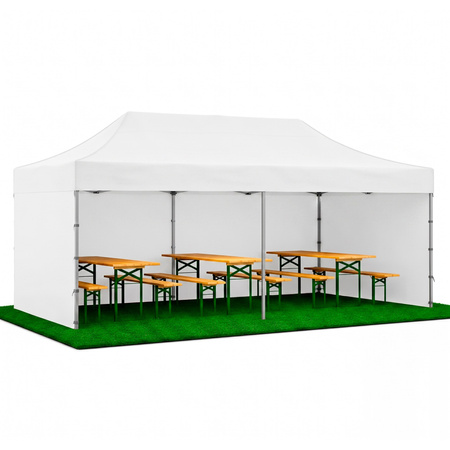 Pawilon handlowy 3x6 m namiot handlowy ekspresowy na imprezy, targ, catering, biały