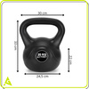 Kettlebell do ćwiczeń 20 kg hantla, odważnik treningowy ABS kula czarna