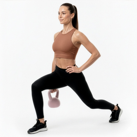 Kettlebell miękki 2kg ciężar do ćwiczeń, kula treningowa, fitness, jasnoróżowy