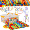 Klocki konstrukcyjne słomki 800 el. zestaw kolorowe rurki patyczki