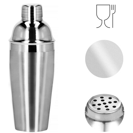 Zestaw barmański 5 elementów do drinków shaker 750 ml stal nierdzewna srebrny