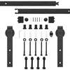System drzwi przesuwnych 183 cm barn door z ozdobnymi okuciami, prowadnica do 100 kg czarny