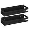 Półka łazienkowa zestaw 2 szt. wisząca pod prysznic 30x10 cm stal nierdzewna loft czarna