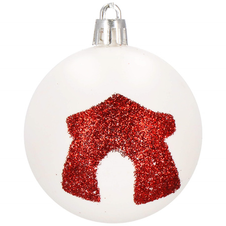 Bombki choinkowe 30 sztuk, czerwone 6 cm, zestaw choinkowy