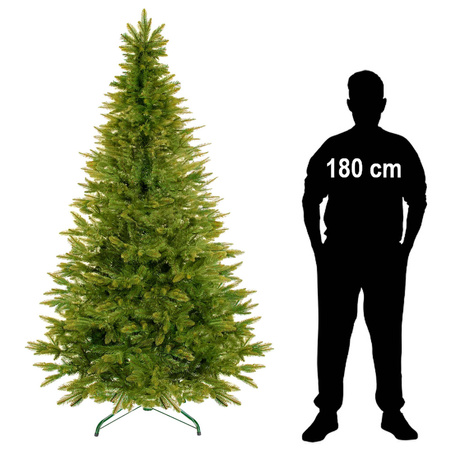 Sztuczna choinka jak żywa 240 cm świerk naturalny ze stojakiem nowoczesny gęsty 