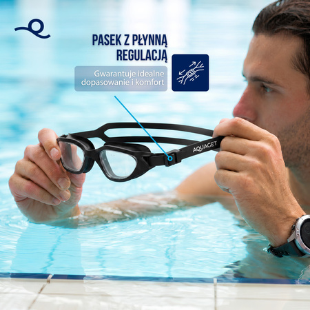 Okularki pływackie Anti-fog okulary do pływania UV na basen zestaw z zatyczkami