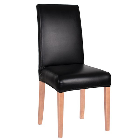 Pokrowiec na krzesło elastyczny skórzany czarny