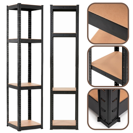 Regał magazynowy, metalowy 180x40x40 cm 4 półki, udźwig 400 kg do garażu, piwnicy 