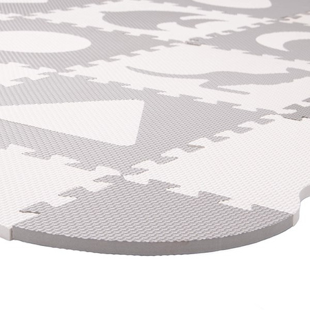 Mata edukacyjna z obrzeżem puzzle piankowe dla dzieci 150x150 cm pianka EVA szara
