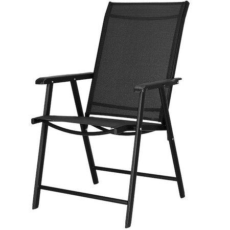 Krzesło tarasowe, metalowe do ogrodu czarne  