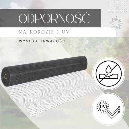 Siatka przeciw nornicom 2 m x 200 m + kołki 100 szt. przeciw kretom 30g/m2