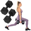Hantle 2x10kg hexagonalne do ćwiczeń fitness ciężarki zestaw 2 szt. czarne