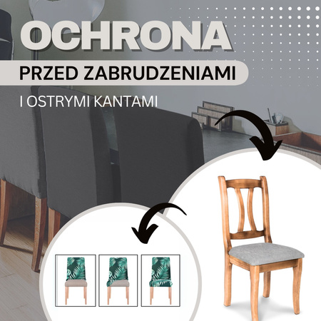 Pokrowiec na krzesło elastyczny liście tropikalne