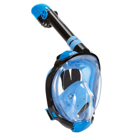 Maska do snorkelingu, nurkowania L/XL pełnotwarzowa z rurką, uchwyt na kamerę, AntiFog, DryTop